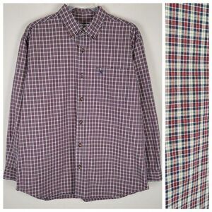 Carhartt Size XL Long Sleeve Button Down Shirt Cotton Plaid Tan Blue Red